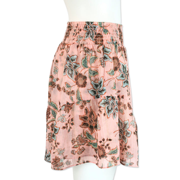 MISA Los Angeles Choco Rose Floral Print Roan Mini Skirt