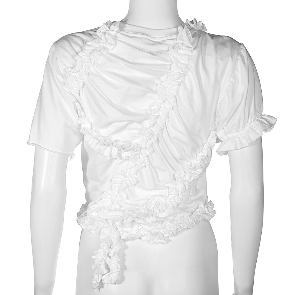 MM6 Maison Margiela White Ruched T Shirt