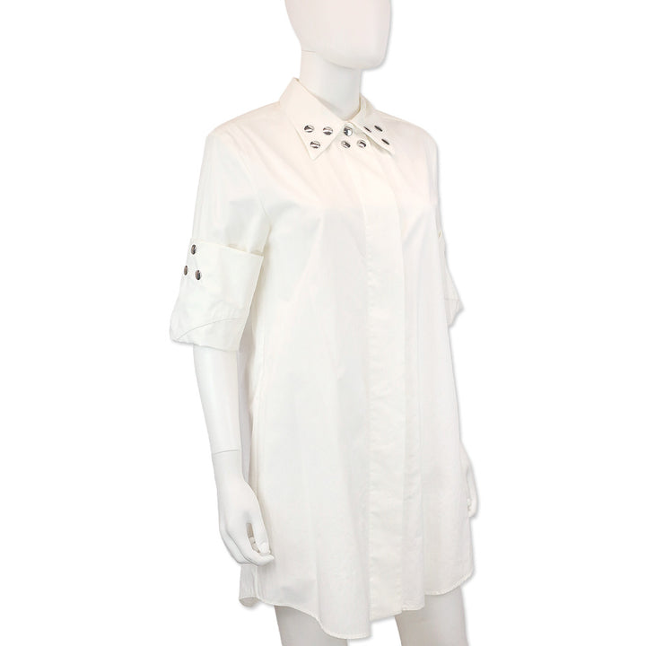 MM6 Maison Margiela White Studded Collar Shirtdress