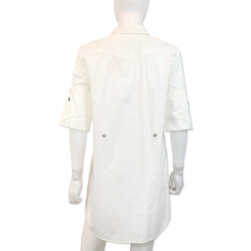 MM6 Maison Margiela White Studded Collar Shirtdress
