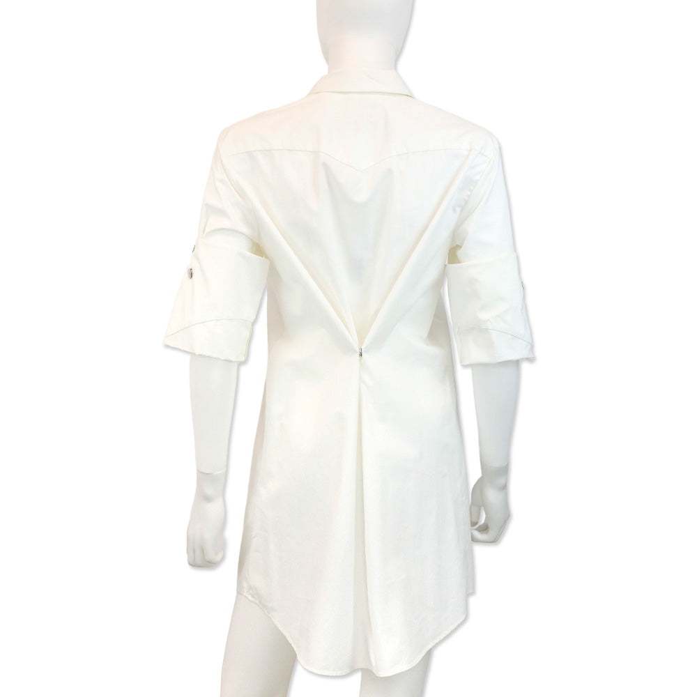 MM6 Maison Margiela White Studded Collar Shirtdress