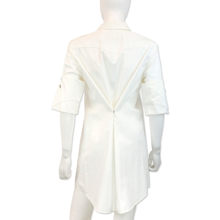 MM6 Maison Margiela White Studded Collar Shirtdress