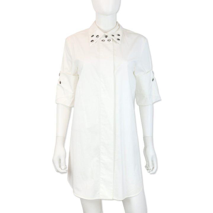 MM6 Maison Margiela White Studded Collar Shirtdress