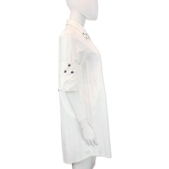 MM6 Maison Margiela White Studded Collar Shirtdress