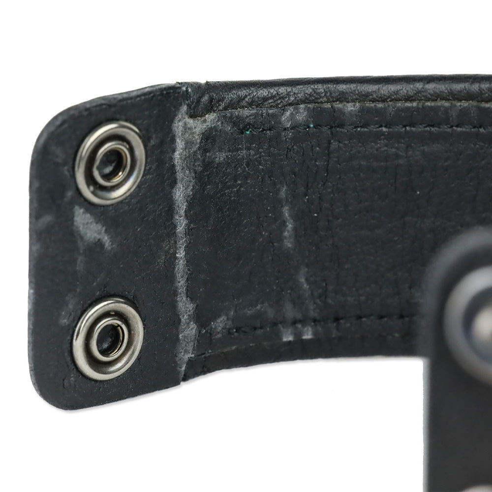 M Missoni Mulitcolor Woven Black Leather Cuff