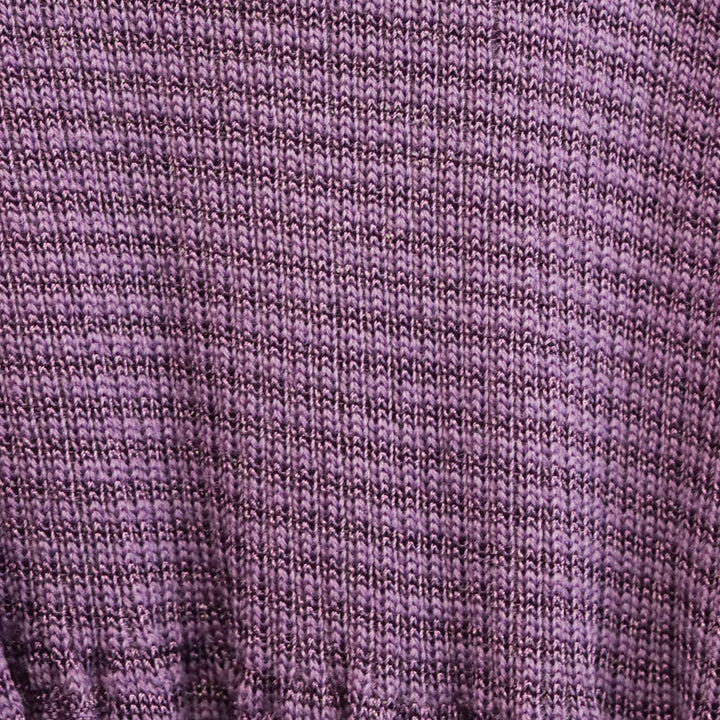 M Missoni Purple Wool Blend Knit Belted Long Sleeve Dress