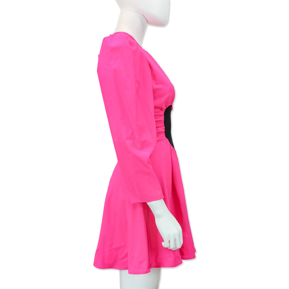 msgm dress pink $602 MSGM Milano Women's Pink Long Sleeve Pleated Shirtdress Size IT 40/ US 6
