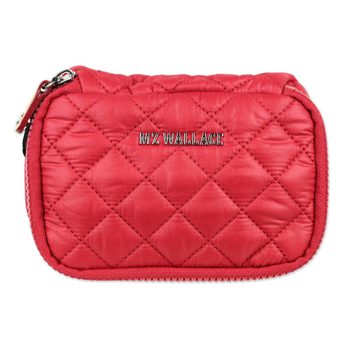 MZ Wallace Apple/Mushroom Small Zip Round Cosmetic Pouch