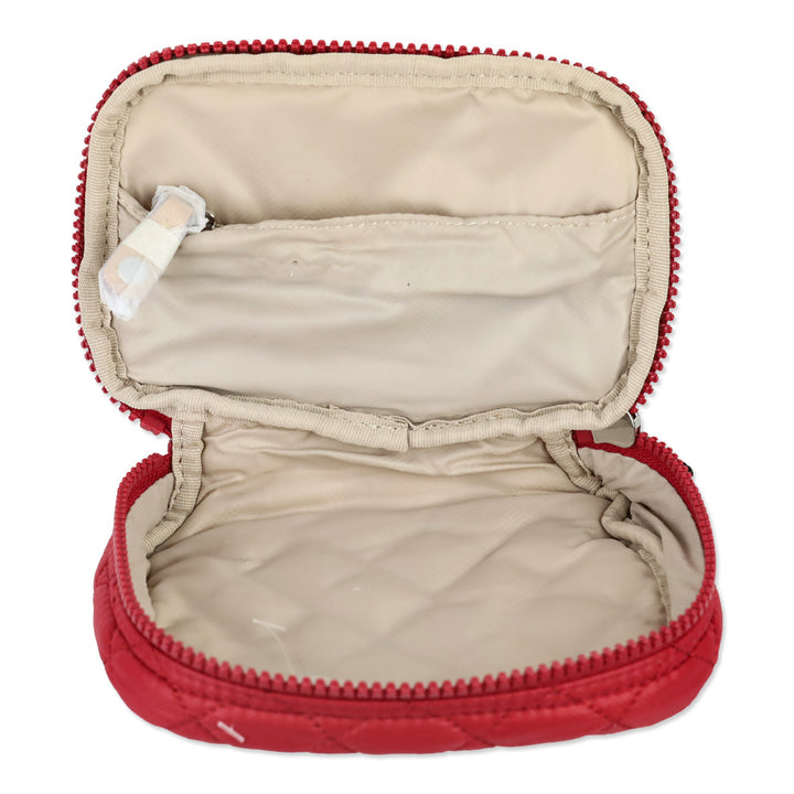 MZ Wallace Apple/Mushroom Small Zip Round Cosmetic Pouch