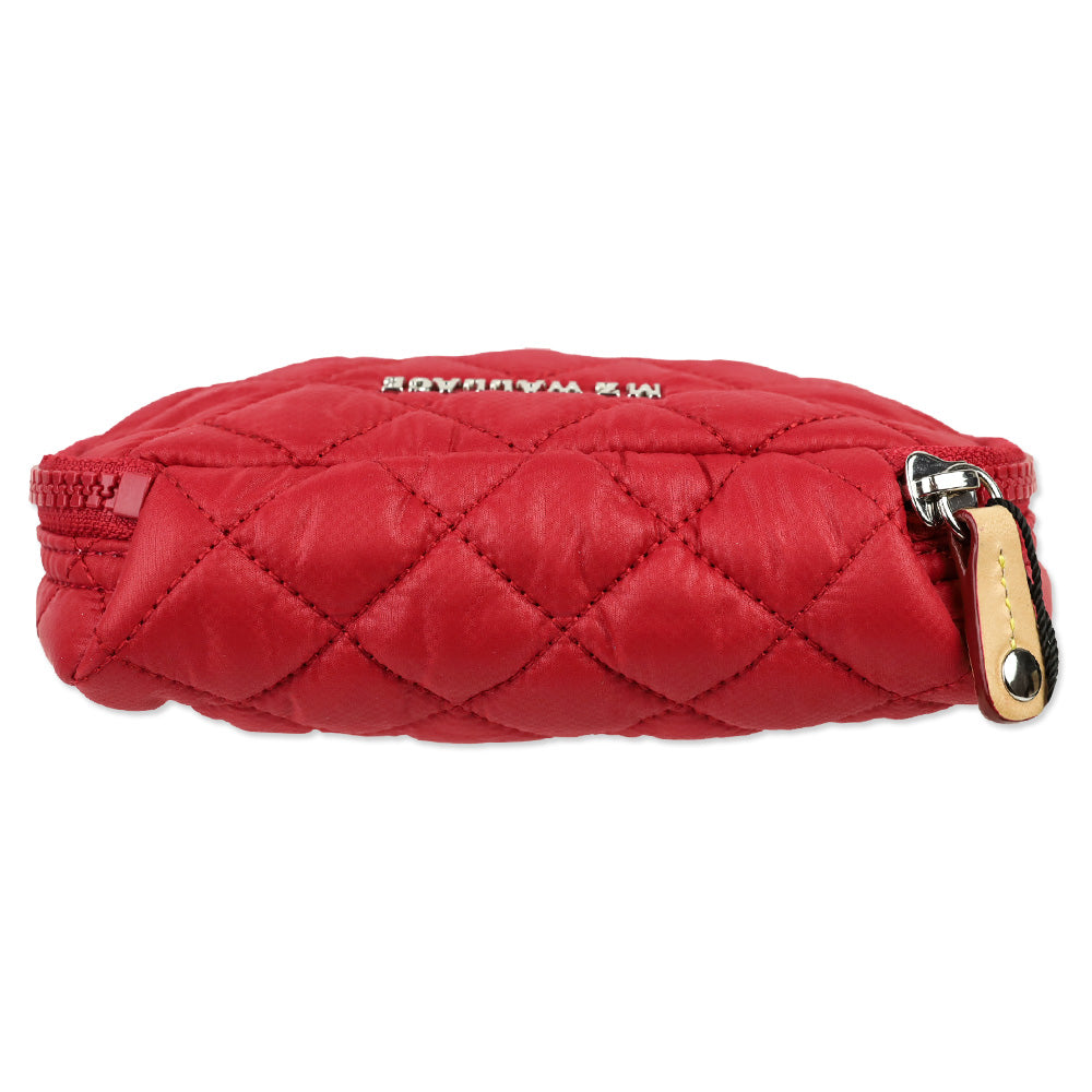 MZ Wallace Apple/Mushroom Small Zip Round Cosmetic Pouch