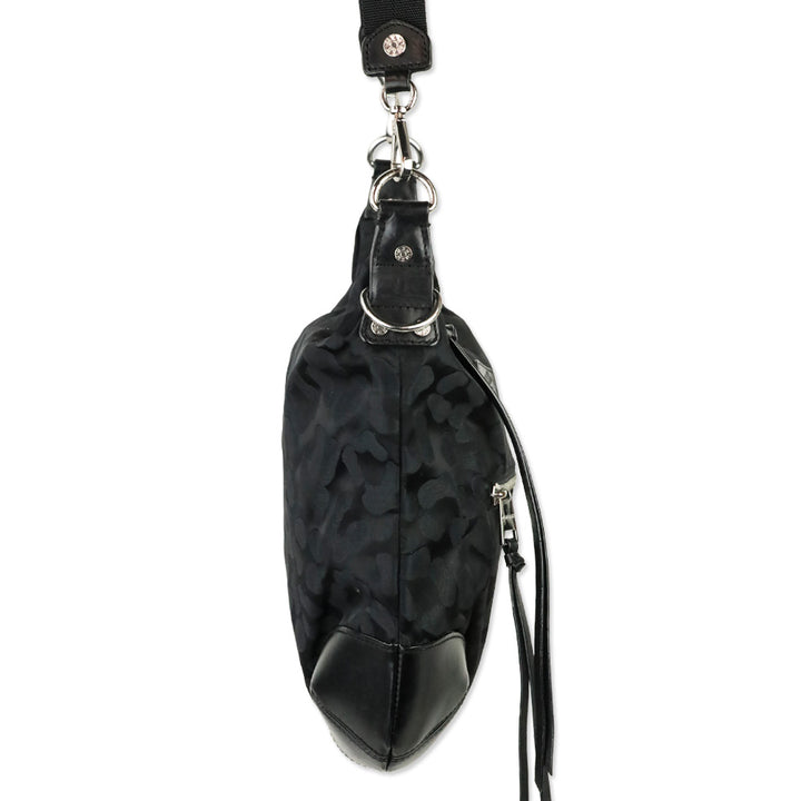 MZ Wallace Black Animal Leopard Print Parker Shoulder Bag