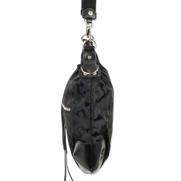 MZ Wallace Black Animal Leopard Print Parker Shoulder Bag