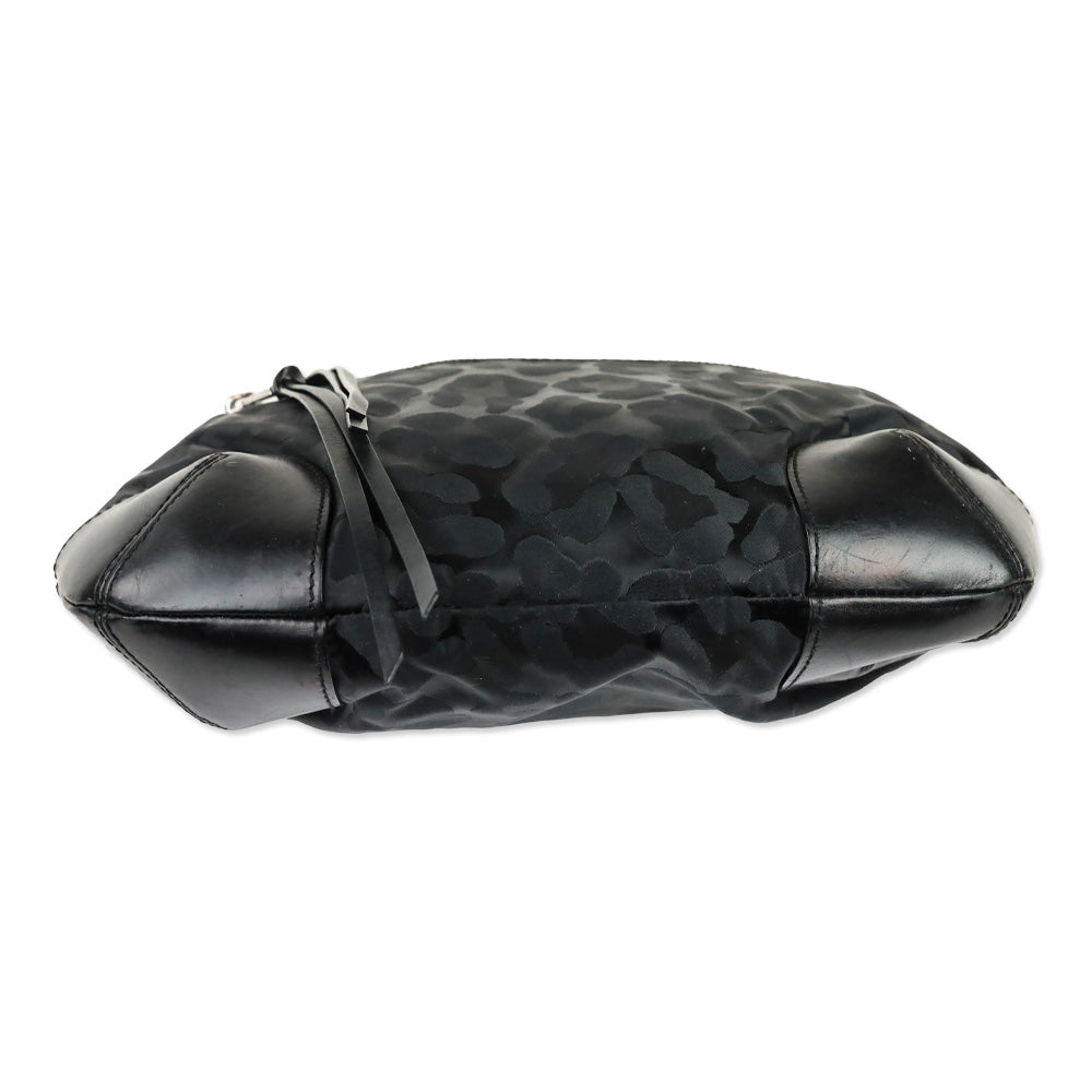 MZ Wallace Black Animal Leopard Print Parker Shoulder Bag