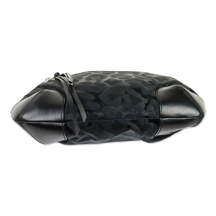 MZ Wallace Black Animal Leopard Print Parker Shoulder Bag