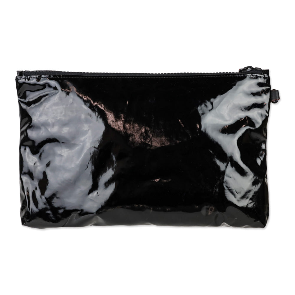 MZ Wallace Black Lacquer Nylon Large Zip Pouch