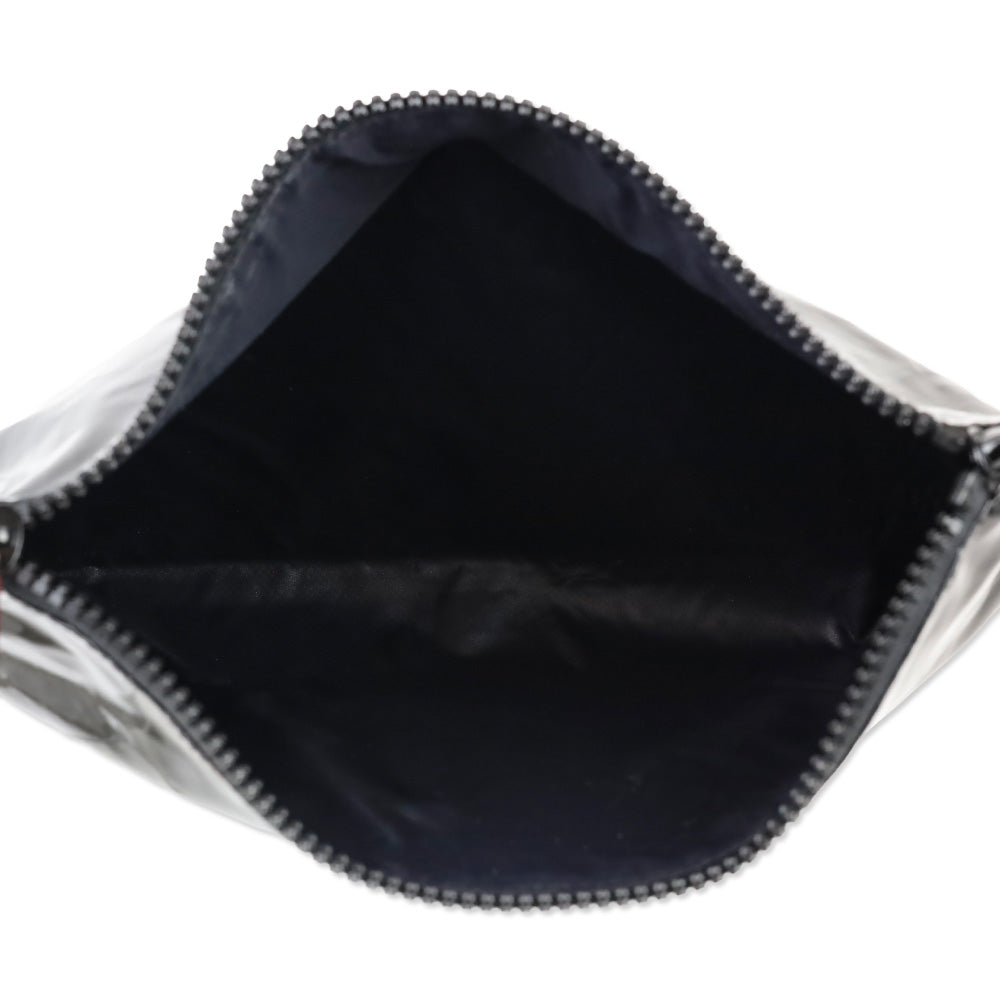 MZ Wallace Black Lacquer Nylon Large Zip Pouch