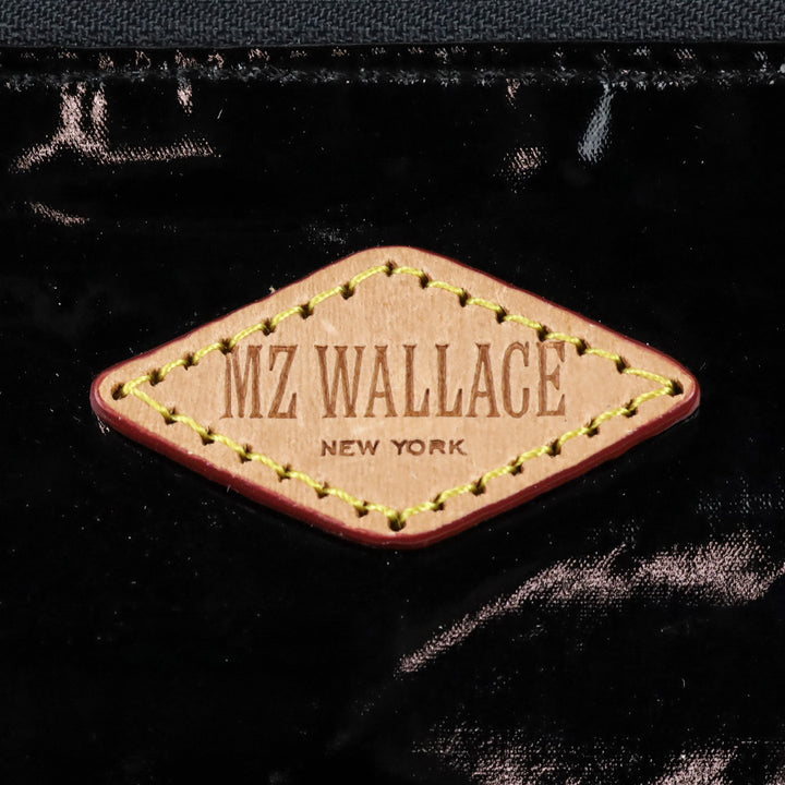 MZ Wallace Black Lacquer Nylon Large Zip Pouch