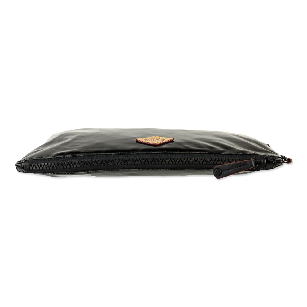 MZ Wallace Black Lacquer Nylon Large Zip Pouch