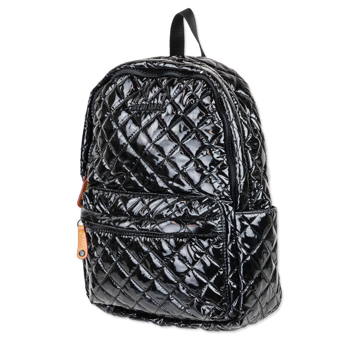 MZ Wallace Black Lacquer Quilted Nylon Small Backpack
