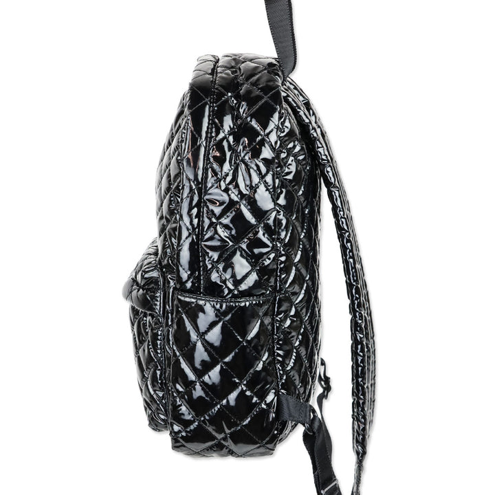MZ Wallace Black Lacquer Quilted Nylon Small Backpack