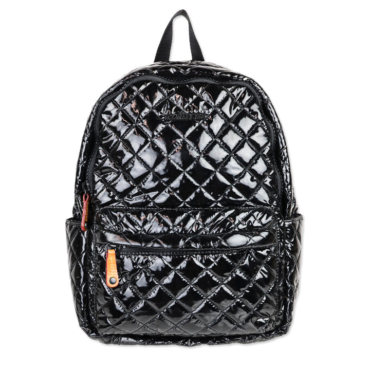 MZ Wallace Black Lacquer Quilted Nylon Small Backpack