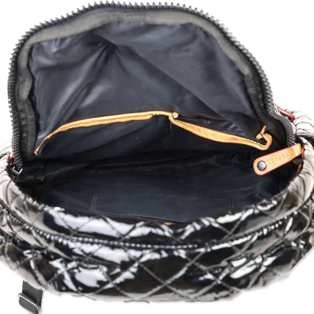 MZ Wallace Black Lacquer Quilted Nylon Small Backpack
