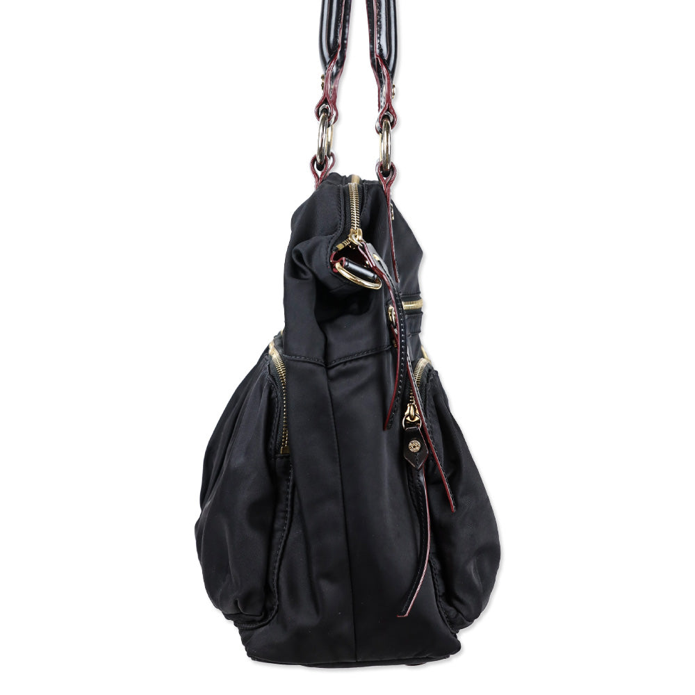 MZ Wallace Black Nylon Large Belle Tote