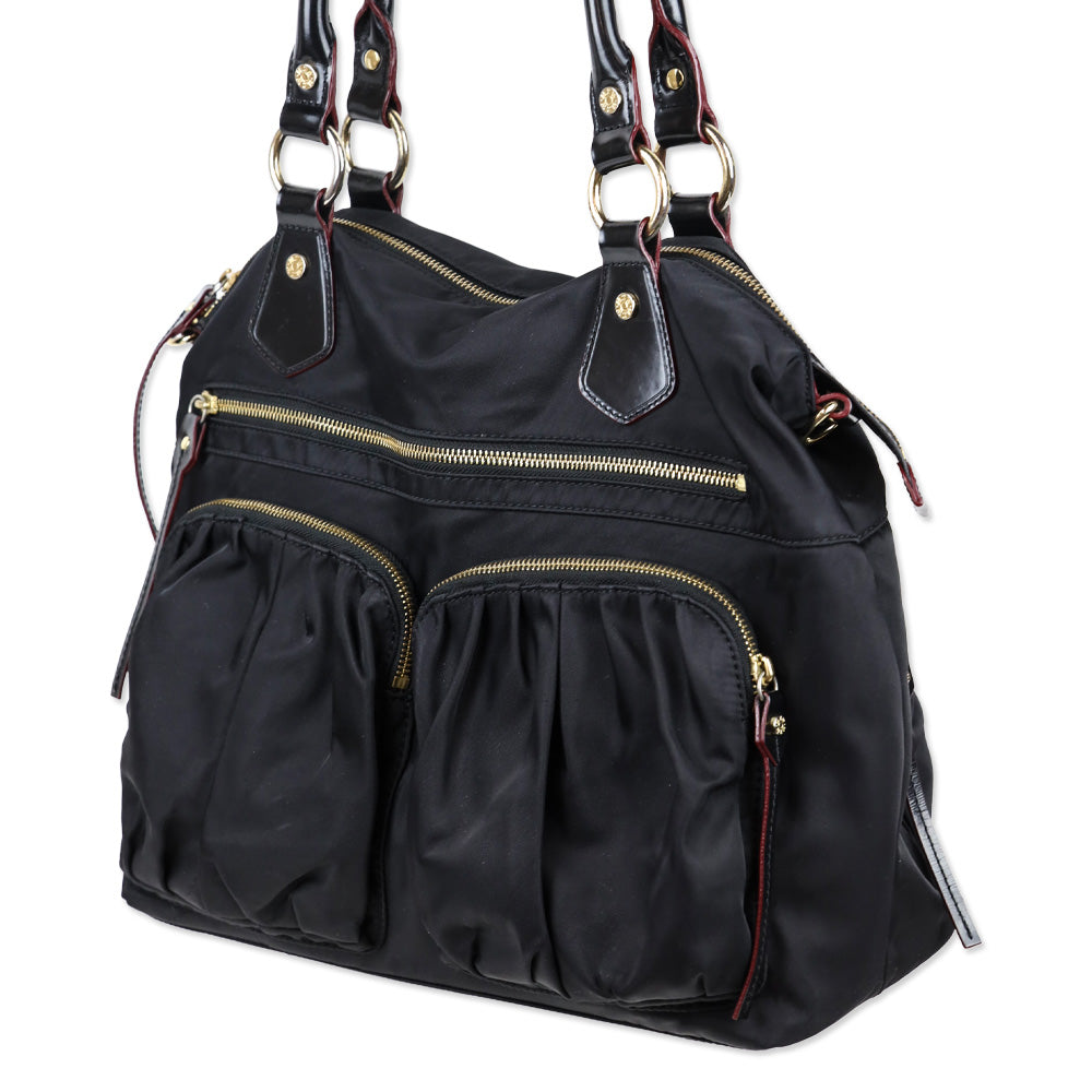 MZ Wallace Black Nylon Large Belle Tote