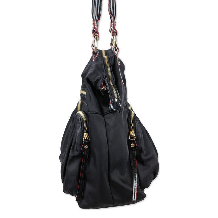 MZ Wallace Black Nylon Large Belle Tote