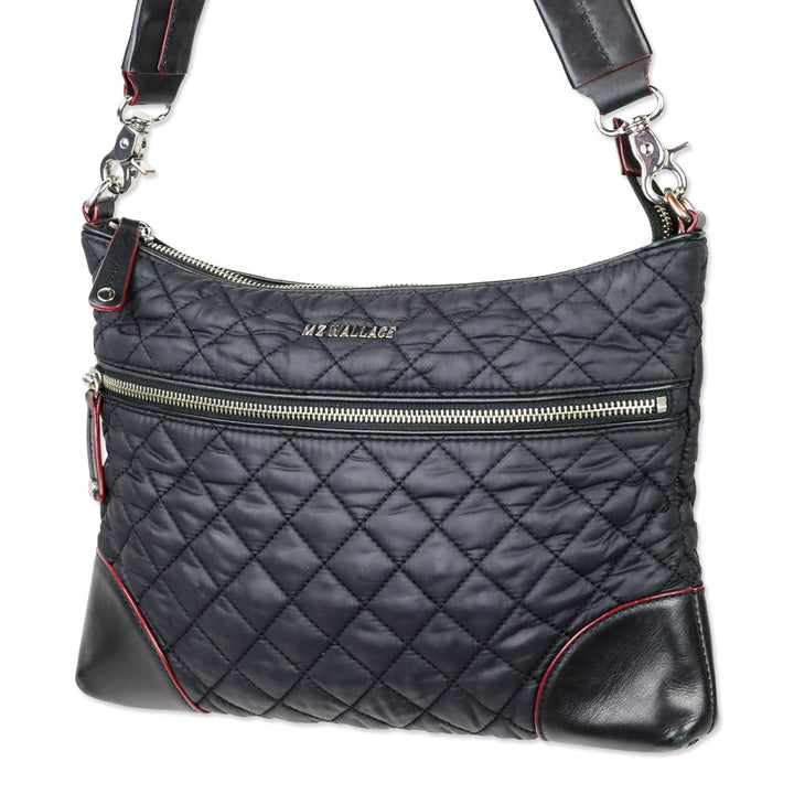 MZ Wallace Black Quilted Nylon Crosby Crossbody Bag