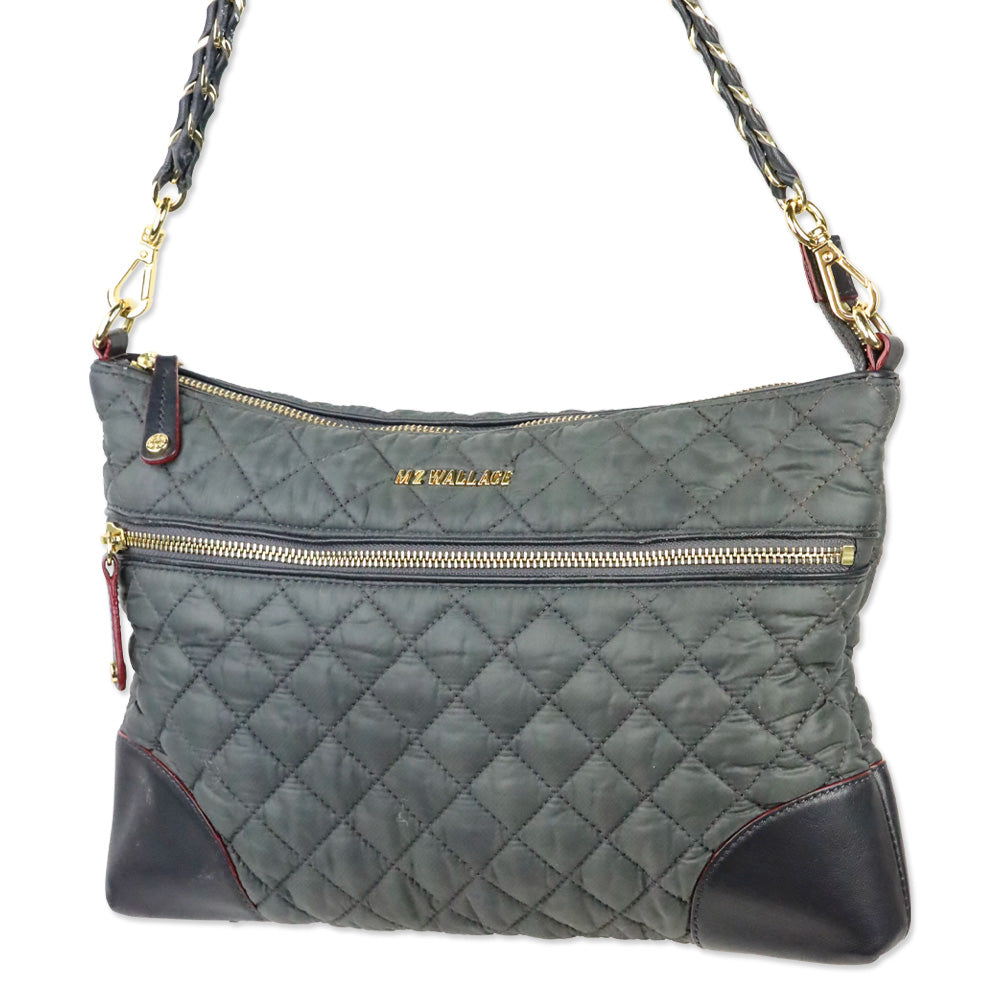 MZ Wallace Black Quilted Nylon Crosby Crossbody Bag