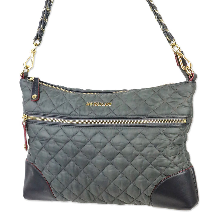 MZ Wallace Black Quilted Nylon Crosby Crossbody Bag