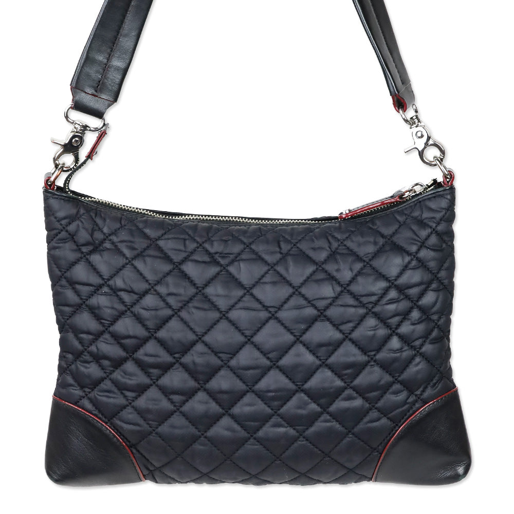 MZ Wallace Black Quilted Nylon Crosby Crossbody Bag