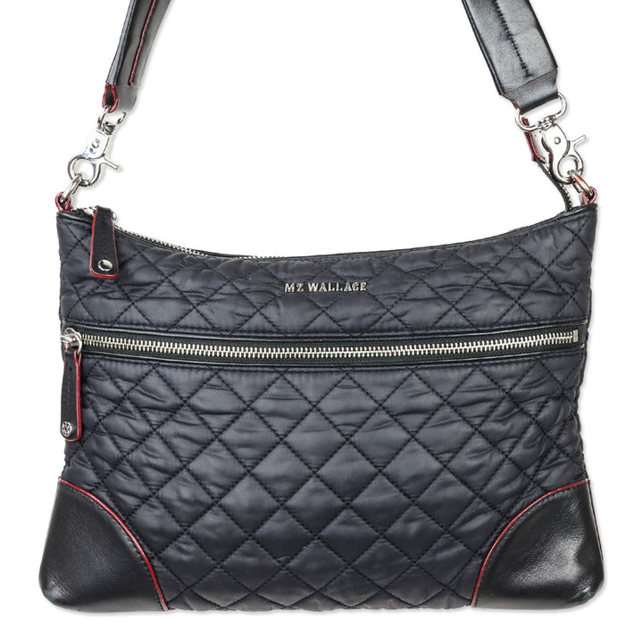MZ Wallace Black Quilted Nylon Crosby Crossbody Bag
