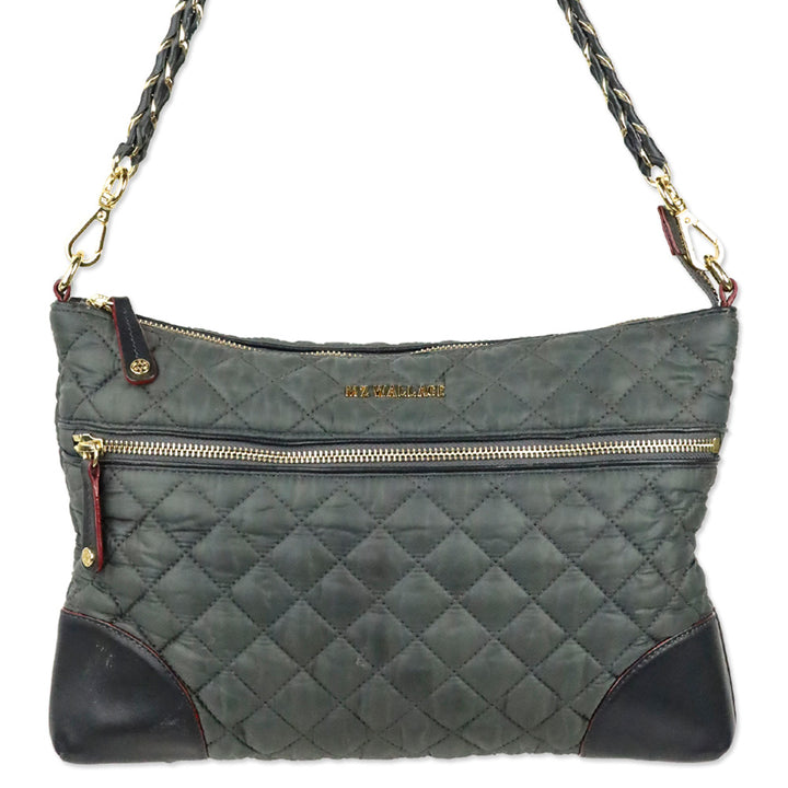 MZ Wallace Black Quilted Nylon Crosby Crossbody Bag