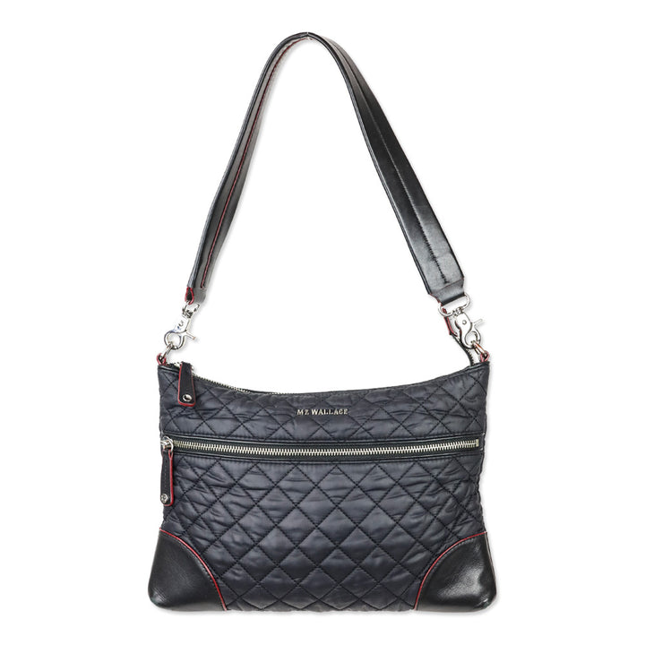 MZ Wallace Black Quilted Nylon Crosby Crossbody Bag