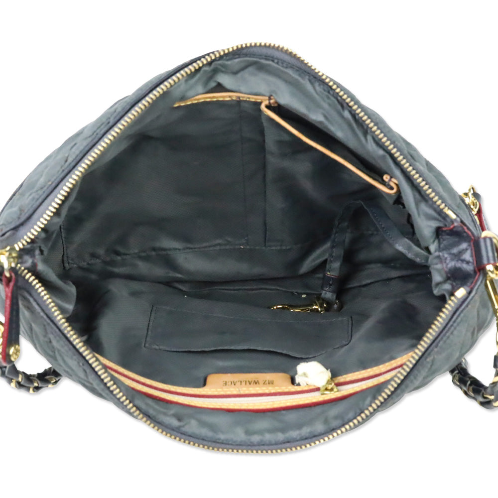 MZ Wallace Black Quilted Nylon Crosby Crossbody Bag
