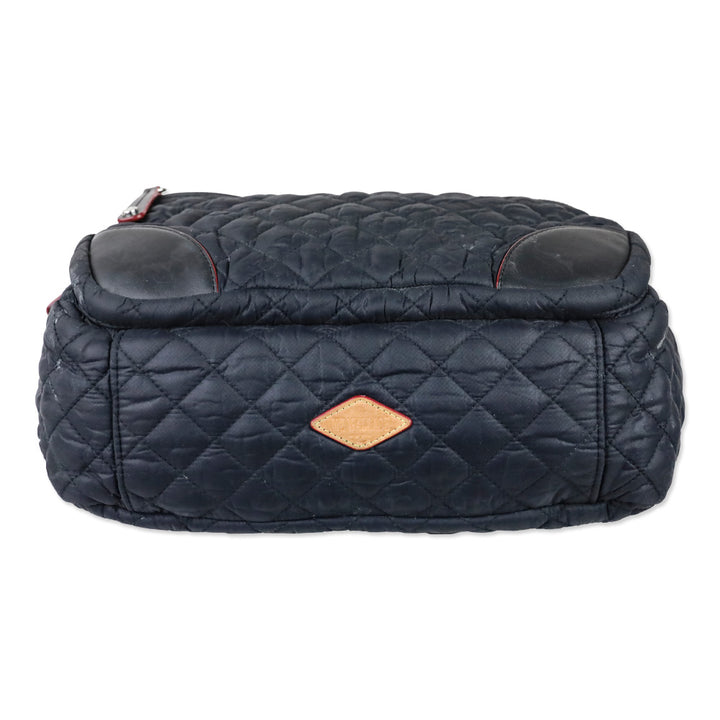 MZ Wallace Black Quilted Nylon Leather Trim Medium Crosby Tote