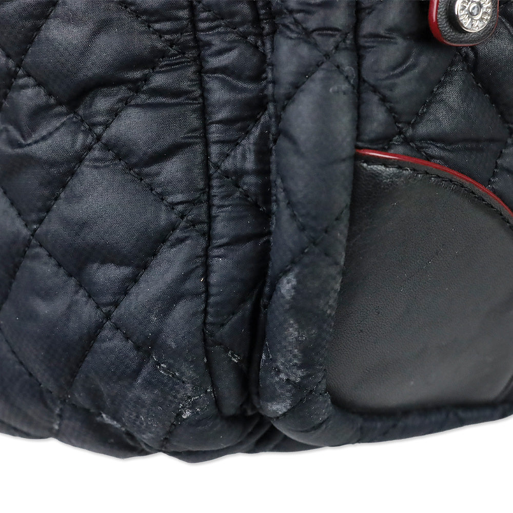 MZ Wallace Black Quilted Nylon Leather Trim Medium Crosby Tote