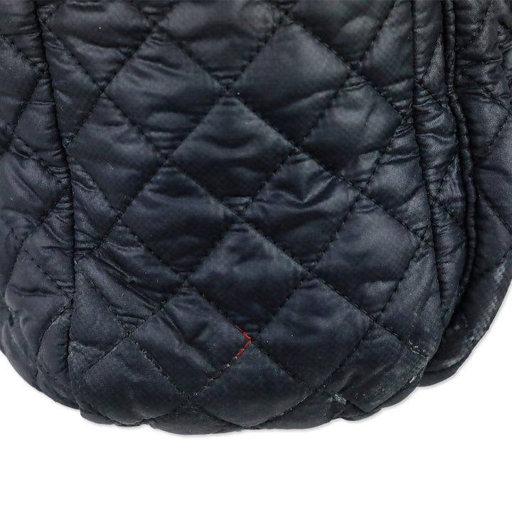 MZ Wallace Black Quilted Nylon Leather Trim Medium Crosby Tote