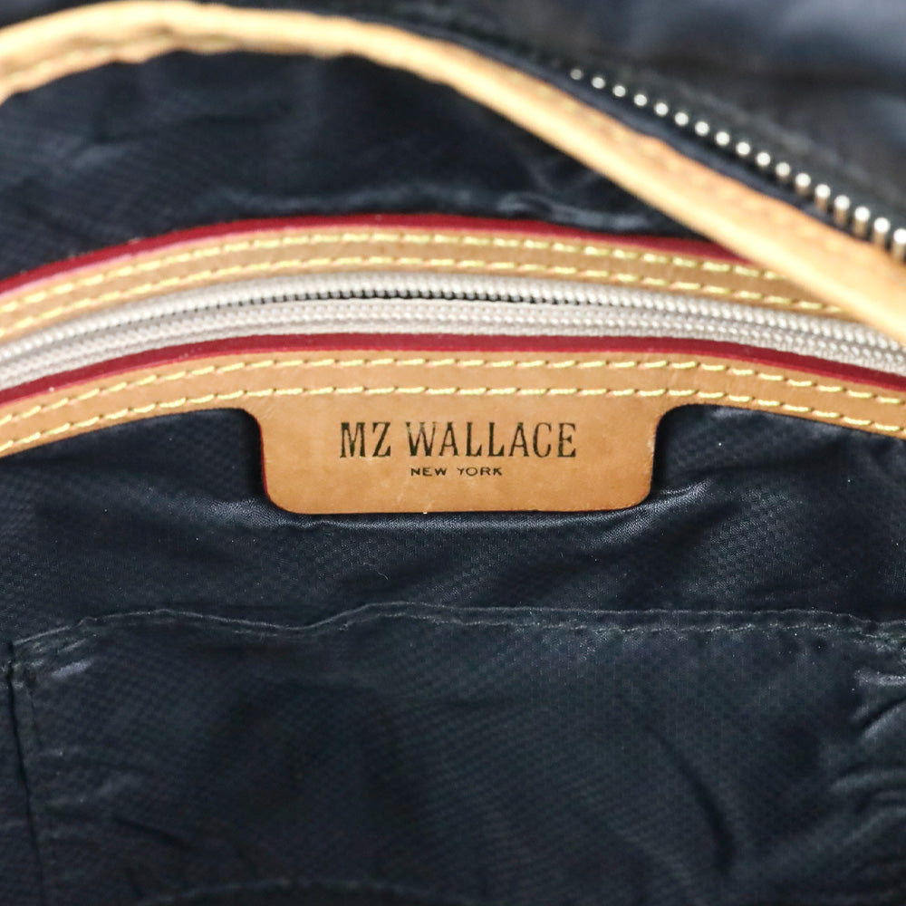 MZ Wallace Black Quilted Nylon Leather Trim Medium Crosby Tote