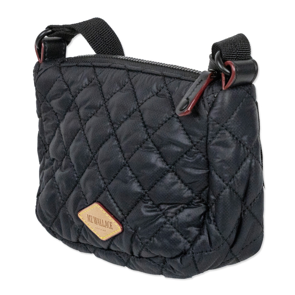 MZ Wallace Black Quilted Nylon Mini Crossbody