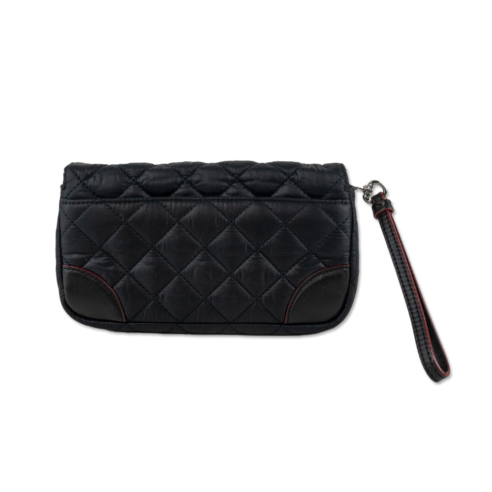 MZ Wallace Crosby Convertible Black Quilted Wristlet Bag