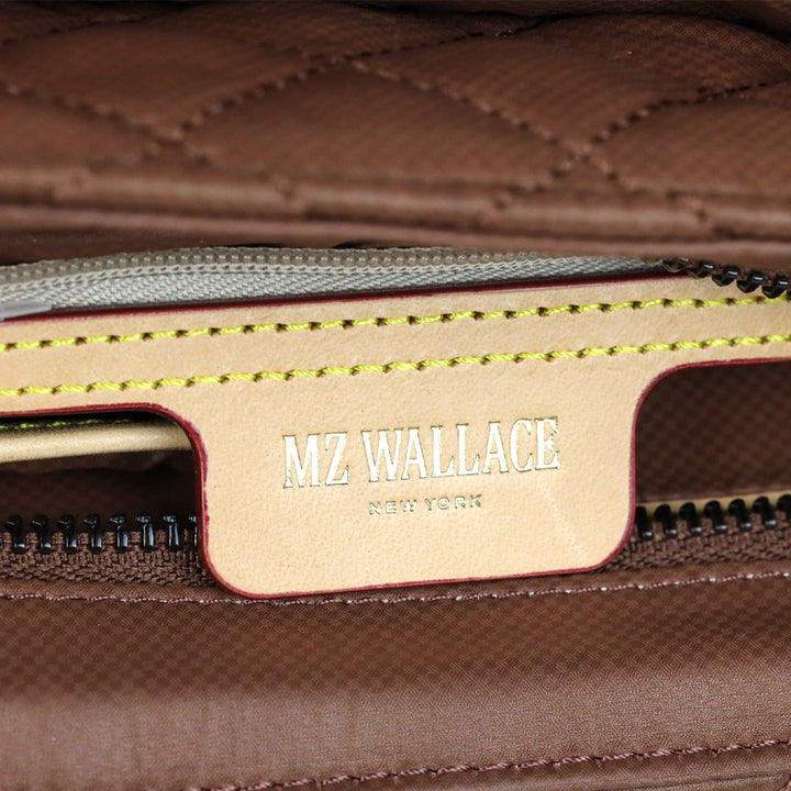 MZ Wallace Crosby Lock Medium Terracotta Quilted Nylon Crossbody Bag