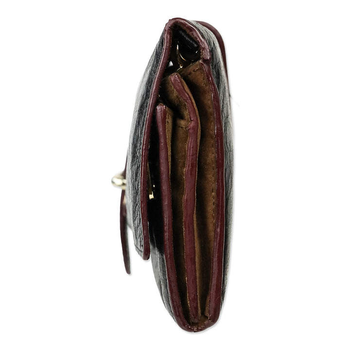 MZ Wallace Dark Brown Leather Wallet with Strap