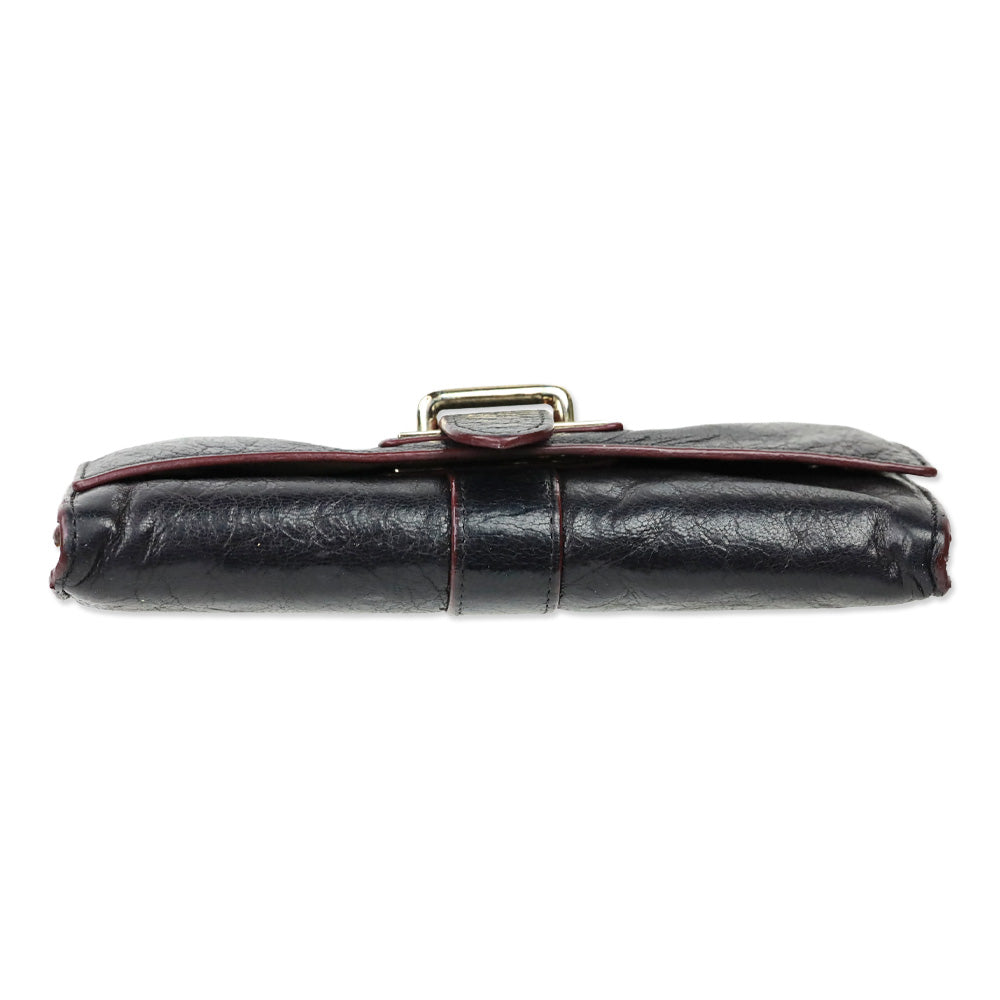 MZ Wallace Dark Brown Leather Wallet with Strap