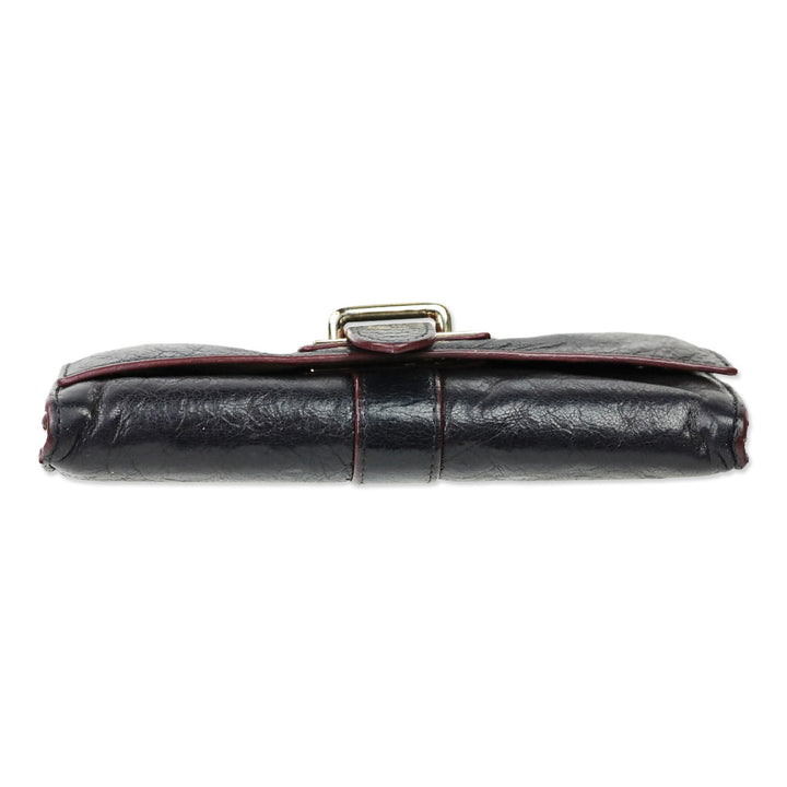 MZ Wallace Dark Brown Leather Wallet with Strap