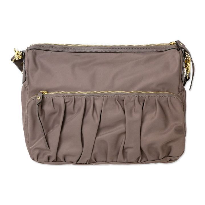 MZ Wallace Dawn Paige Taupe Nylon Shoulder Bag