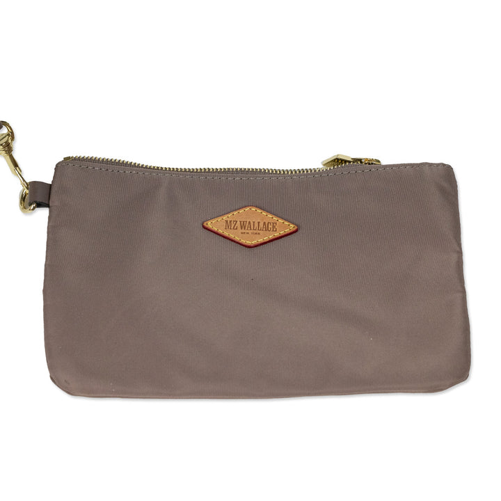 MZ Wallace Dawn Paige Taupe Nylon Shoulder Bag