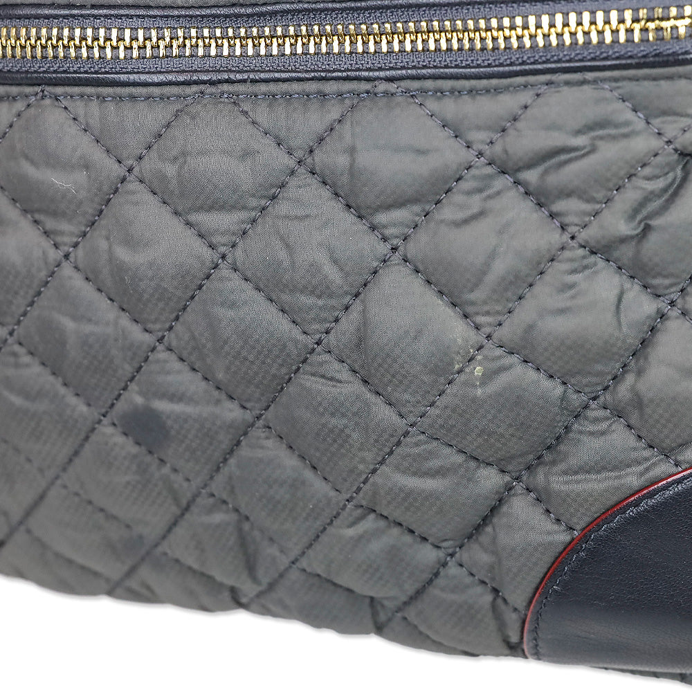 MZ Wallace Gray Quilted Nylon Leather Trim Medium Crosby Tote